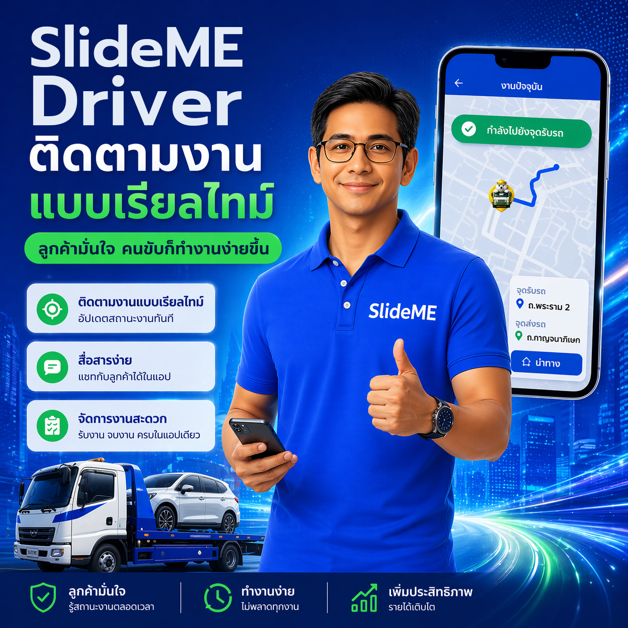 SlideME คือระบบที่ช่วยให้การขนส่งดูน่าเชื่อถือและมั่นใจมากขึ้น
